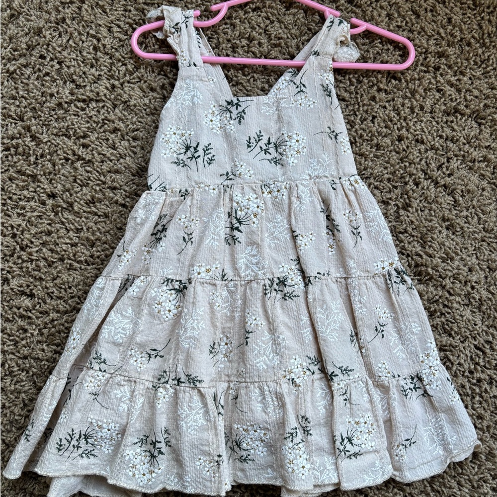 Charming Floral Kids Dress in Cream